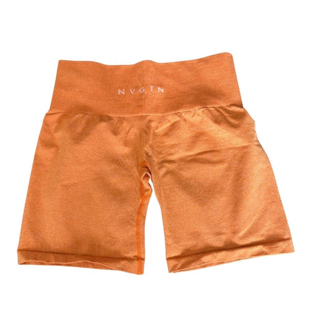 NVGTN Women's High-Rise Orange Cycling Shorts